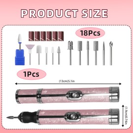 FUG 4 Speeds Electric Nail File for Thick Toe Nails Set, Toenails Grinder with 18 Drill Bits for Various Nails and Shapes
