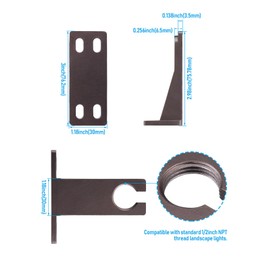 LEONLITE Gutter Mount Bracket for Low Voltage LED Spotlight, 1/2" NPT Standard Thread, Aluminun, Mount Bracket for Landscape Light Accent House Walls, Eaves, Bronze, Pack of 4