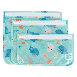 Bumkins - Bolsa de viaje, artículos de cambiador, bolsa aprobada por la TSA, bolsa con cierre, compatible con la línea aérea de tamaño de cuarto de galón, lado transparente, bebé, organización de