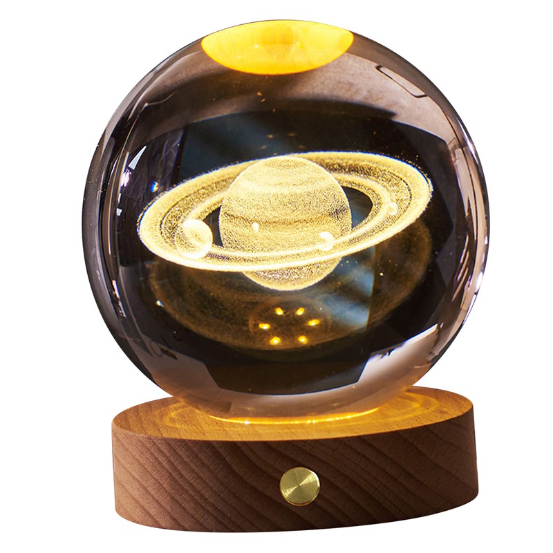 3D Crystal Ball Night Light Rechargeable Battery Soft Light Multifunction