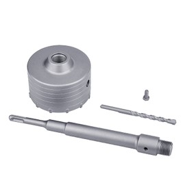 95mm / 3-3/4inch Concrete Hole Saw with 250mm SDS Plus Shank Connecting Rod and a Pilot Drill Bit for Cement Hole Saw for Cement Brick Concrete Stone Wall (95mm / 3-3/4inch)