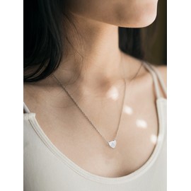 Silver Initial Necklace for Women Heart Letter Necklace Personal Name Outfit for Teens