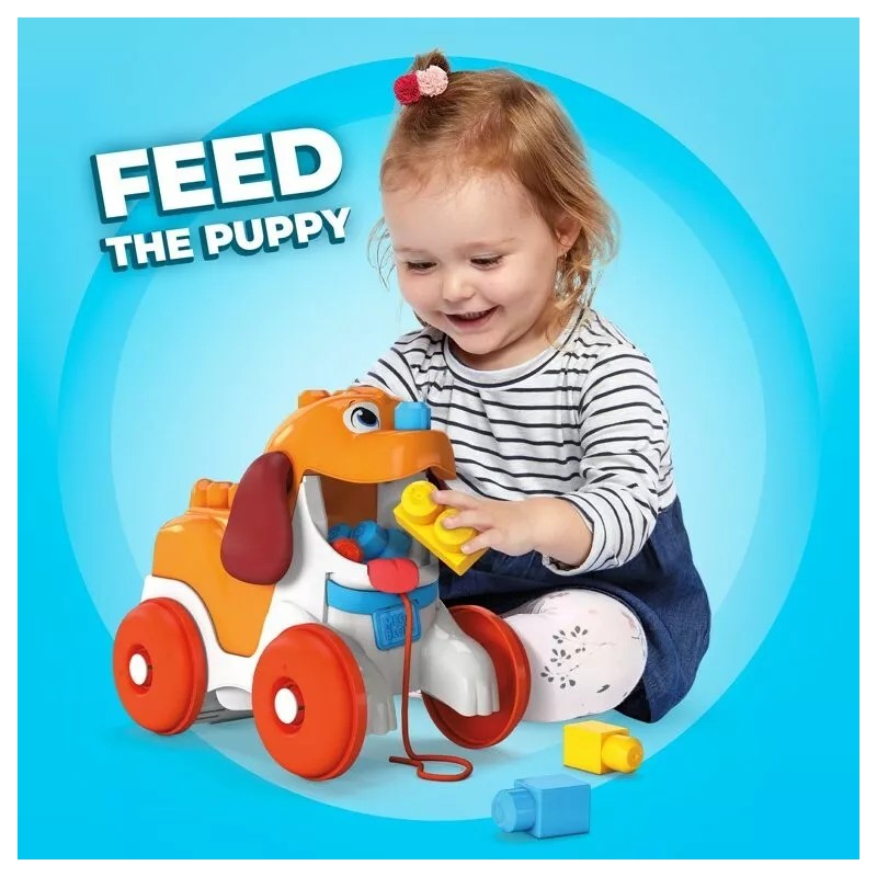 Mega Bloks Pull-Along Puppy ~ Building Set with Big Building