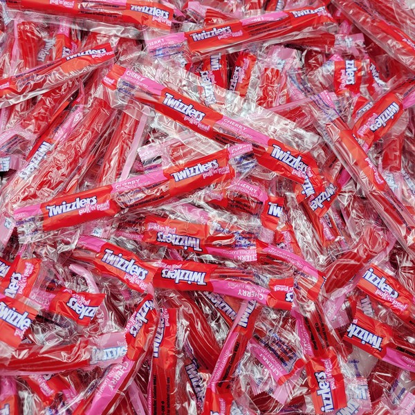 Twizzlers Pull-N-Peel Cherry Chewy Licorice Candy - Snacks Size Bulk Twizzlers - Individually Wrapped (1 Pound (Pack of 1))