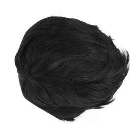 Pelucas de Pelo Masculino, Peluca Negra Corta para Hombre Peluca de Pelo Fijo Cortada con Cuidado para Hombre Lindo (Negro)