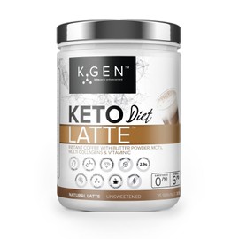 K GEN ketogenic enhancement Instant Bulletproof Keto Coffee Latte UK Made Collagen Latte Blended with Multi Collagen, Butter Powder, Coconut MCTs & Vitamin C | for Keto, Paleo, Skin, Hair, Nails & Immune Health (UnSweetened)