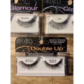ARDELL Double Up Demi & Glamour False Eyelashes #105~BLACK LOT OF 3 New/Sealed