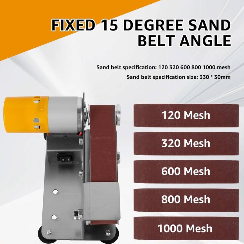 Mini Belt Sander, 15° Electric Knife Sharpener Bench Grinder Sanding