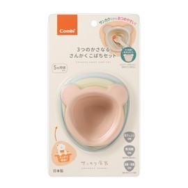 Combi Baby Dinnerware, Set of 3, Bloom, From 5 Months to Up, Triangular Shape, Easy to Use