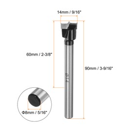 QUARKZMAN Forstner Drill Bit 14 mm (9/16 Inch) Made of Tungsten Carbide, Wood Forstner Bit Opener Cutter for Hinge Holes in Woodworking, Black