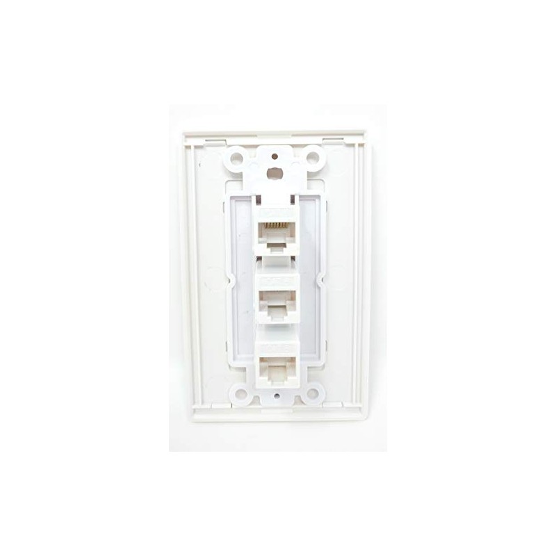 RiteAV Decorative 1 Gang 3 Port Cat6 Wall Plate -