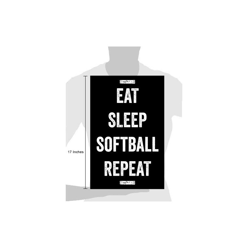 Damdekoli Eat Sleep Softball Poster - 11x17 Inches