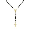 Religious Black Bead Blessed Mother Virgin Mary Rosary Beads Crucifix