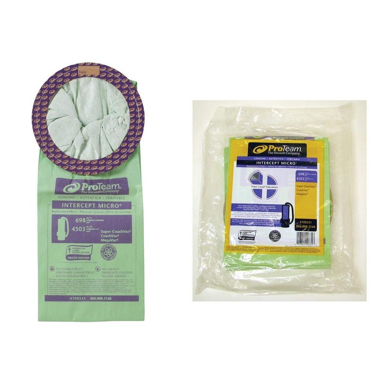 ProTeam 10 Qt. Intercept Micro Filter Bag, Open Collar 10/Pack