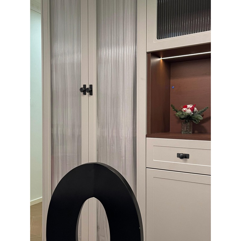 Goo-Ki 6 Pack Matte Black Cabinet Knobs with Back/Base Plate