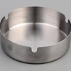 Simple Round Stainless Steel Ashtray One-Touch Lid Metal Modern Silver Desk Durable Simple Ashtray 3ea