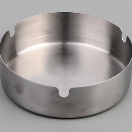 Simple Round Stainless Steel Ashtray One-Touch Lid Metal Modern Silver Desk Durable Simple Ashtray 3ea