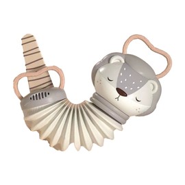Accordion Music Educational Toys Cartoon Shape Kids Learning Development Music Sound Instrument for Travel Family Trip Grey Lion
