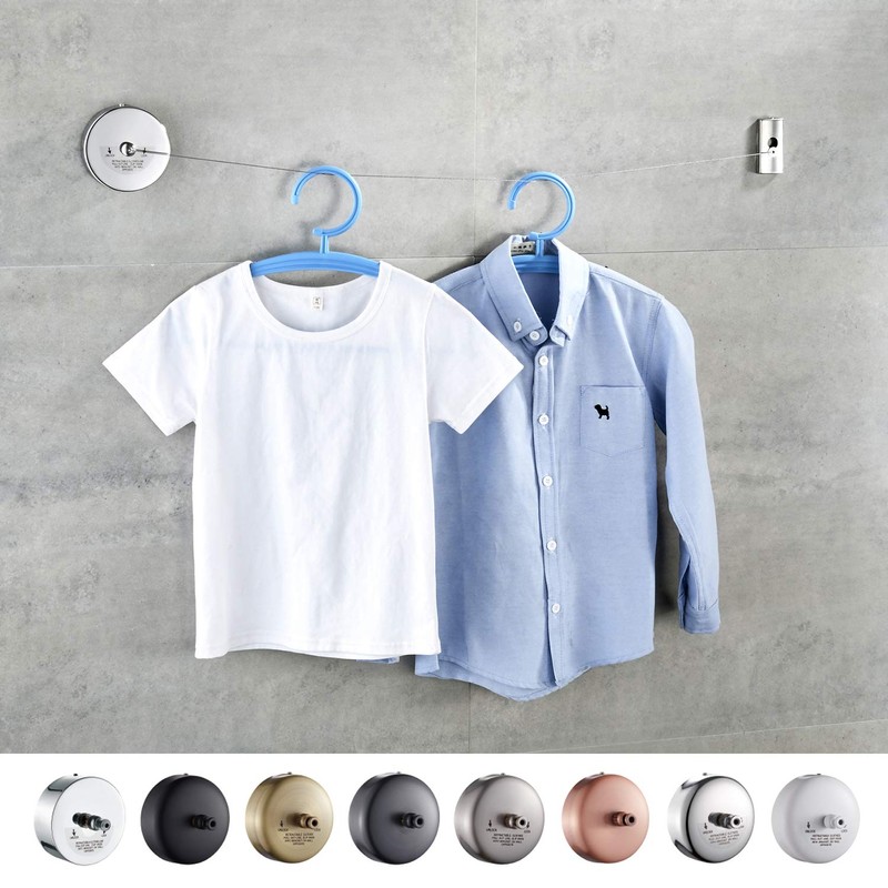 JOOM Retractable Clothesline Stainless Steel Heavy Duty 9Feet(MAX) for Hanging