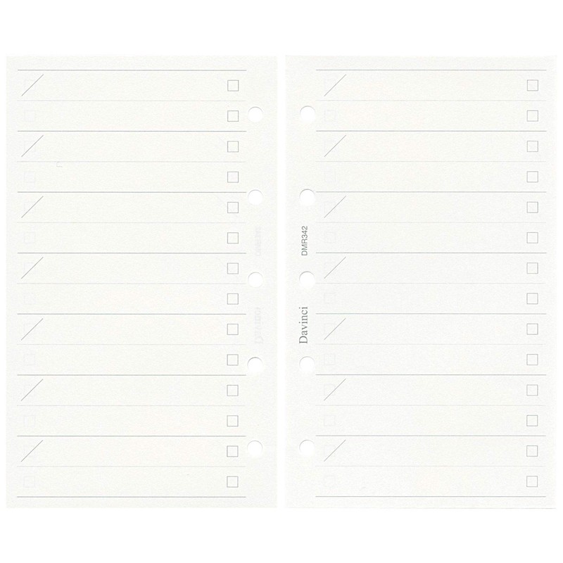 DaVinci DMR342 Personal Organizer Refill Mini 5 Hole Size Checklist