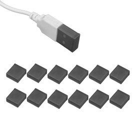 Mikankawa USB-A Connector Cap Protective Cover, 12 Piece Set, Black, Translucent TPU Material, Water Resistant, Dustproof (Translucent Black)