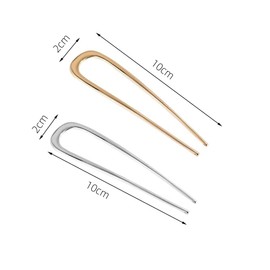 2 Piezas Horquilla Francesa Horquillas de Metal Horquillas para El Cabello U de Metal Simple En Forma U Horquillas para El Pelo Horquilla Francesa Tocado Mujeres Y Niñas Horquillas Horquillas (Oro y plata)