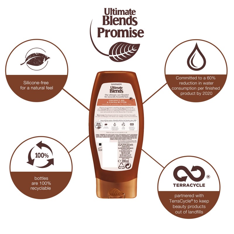 Garnier Ultimate Blends Coconut Oil Frizzy Hair Conditioner, 360ml