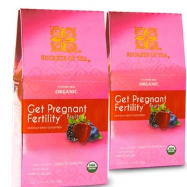 Secrets of Tea Organic Fertility Tea – Herbal Blend for Women with Chaste Tree Berry (Vitex), Mint & Red Raspberry Leaf – Caffeine-Free, Gentle Fruit Flavor, 40 Sachets