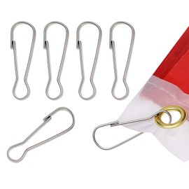 Mini Skater 2 Inches Heavy Duty Metal Flag Pole Snap Clips Loop Hook Flagpole Attachment Halyard Rope Accessory (20)