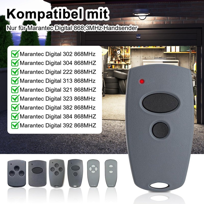 868.3MHz Garage Door Opener Handheld Transmitter for Marantec, 2 Channel