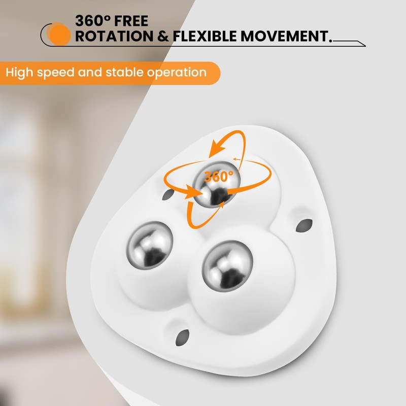 16Pcs Mini Self Adhesive Caster Wheels, 360° Swivel Universal Small