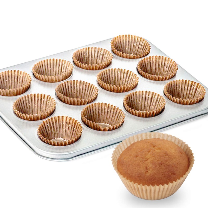 Caperci Standard Natural Cupcake Liners 500 Count, No Smell, Grease-Proof