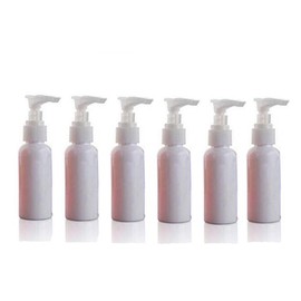 50ML(1.7 OZ) Multicolor Plastic with White Pumps Lotion/Soap Dispenser Bottle Small Refillable Travel Bottles Pump Bottle Pack of 6 (White)