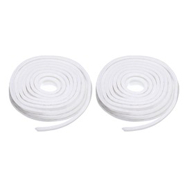 HARFINGTON 2pcs Weather Stripping Brush 32.81ft 10m x 9mm Polyester Fiber Self-Adhesive Pile Seal Strip 394" for 14-20mm Gap Sliding Windows Doors Windproof Frost Dust Proof, White