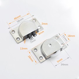 8 Pcs(4 Sets) Furniture Roller Wheels Mute Nylon Wheels Sliding Door Roller Shower Door Rollers Wardrobe Door Wheels Sliding Door Fittings for Furniture Wardrobe Cupboard