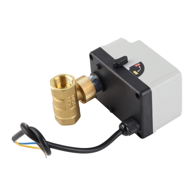 Motorized Ball Valve Electrical 2 Way Normally Open Manual Automatic