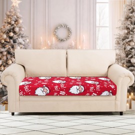 SearchI Stretch Christmas Sofa Couch Cushion Covers Replacement Chair Cushion Slipcovers Sofa Seat Cover Furniture Protector Sofa Slipcover Soft with Elastic Bottom(Medium, Santa Claus)