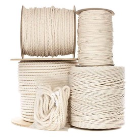 Natural Twisted Cotton Rope 3/16 Inch - Biodegradable Cord with No Bleach or Dyes - Low Stretch Line in High Strength Capacity - Arts, Crafts, Indoor/Outdoor DIY Projects, Commercial Uses (300 Feet)