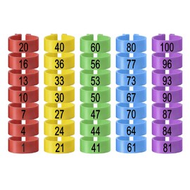 Pack of 100 Chicken Identification Legs Rings, Chicken Tags for Legs Poultry Bands Clip On Leg Rings for Chickens, Ducks, Chicken, Goose (5 Colours, 20 mm)