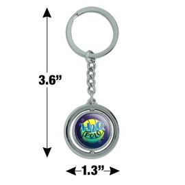 GRAPHICS & MORE Water Polo Ball H2O Keychain Spinning Round Chrome Plated Metal