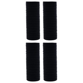 Sophi 48 Seamless Black Rollover Elastics Bands Bundle | Hair Styling Accessories Ponytail Holders