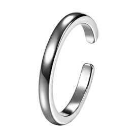 Cupimatch Toe Ring 925 Sterling Silver: Classic Adjustable Open Toe Ring 3 Styles Hypoallergenic Adjustable Band Ring Simple Summer Beach Foot Jewellery for Women Mother Girls, Stainless Steel
