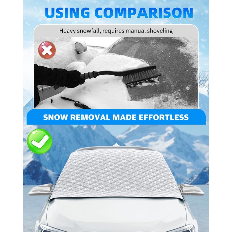 E-SMARTER Car Windscreen Cover, 4 Layers Thickened Windscreen Covers Frost,