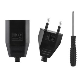 Pack of 2 Euro Plug Flat European Flat Plug, Plug 250 V, 2.5 A Plug 2 Pin, Euro Plug Flat, Euro Coupling Flat, Power Plug, Schuko Plug European Plug (Black)