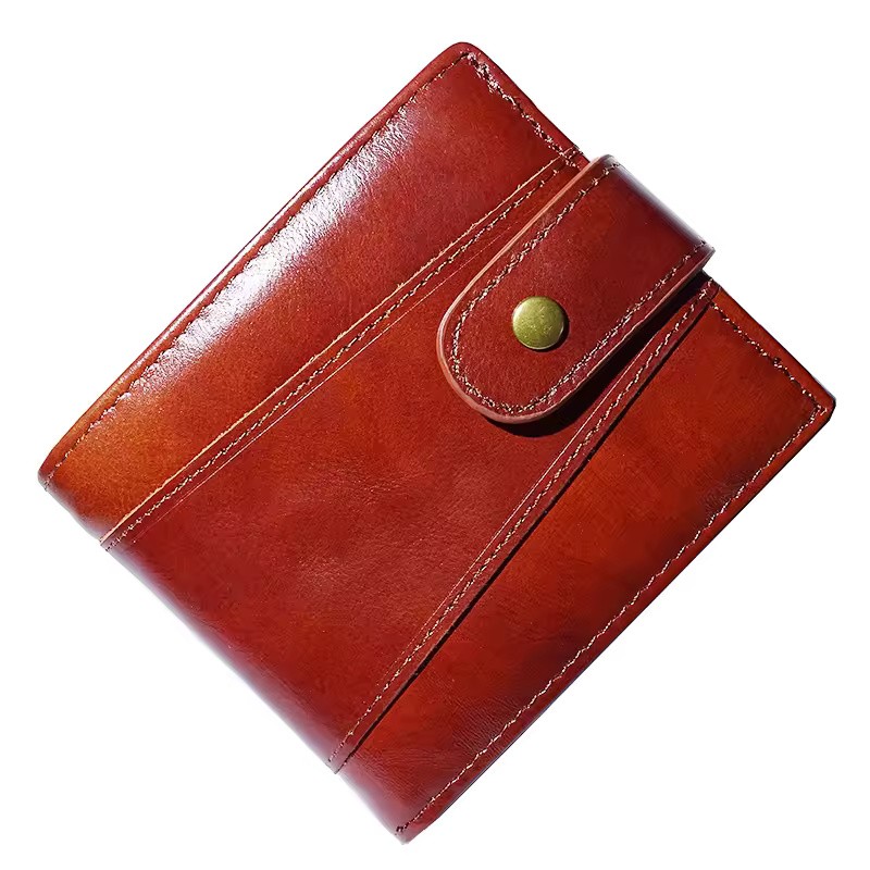 Men's Genuine Cow Leather RFID Wallet with Coin Pocket &