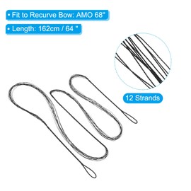 PATIKIL Bow Cord Replacement with Bow String Finger Guards for AMO 68", 12 Strands Traditional Recurve Bow String, Black