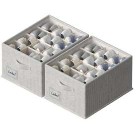 FHSQX 2 Pack Shoe Organizer for Closet,Fits up to 24 Pairs,Fabric Shoe Storage Bins,Large Shoe Box Storage Containers with Bottom Support for Shoes (Gray, (16.5 * 12.6 * 9.5) x1)