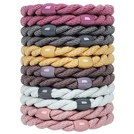12-Pack Braided Hair Ties for Thick Hair, Classic Mix