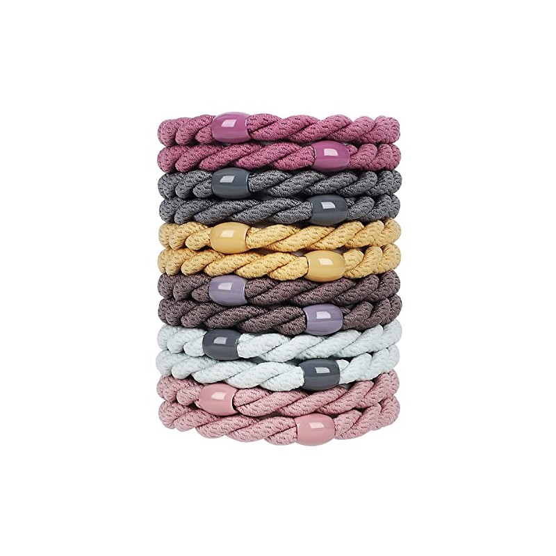 12-Pack Braided Hair Ties for Thick Hair, Classic Mix