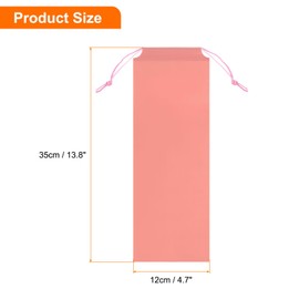 sourcing map 12pcs Umbrella Bags 13.8"x4.7" Wet Umbrella Sleeve Cover Reusable Folding Umbrella Storage Bag with Drawstring for Folding Travel Umbrellas, Pink